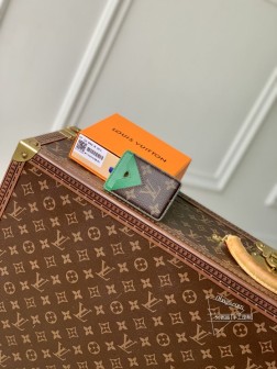 LV M12853 磁吸式卡夹 Monogram Macassar 帆布,皮革内衬