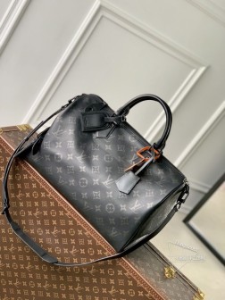 LV M24419 Speedy P9 Bandoulière 40 黑色 Monogram Leather手袋