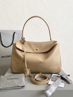 Balenciaga Rodeo 中号奶茶色 真皮手袋