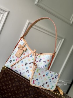 LV x 村上隆再版 CarryAll 小号手袋,Monogram帆布,日本艺术融合