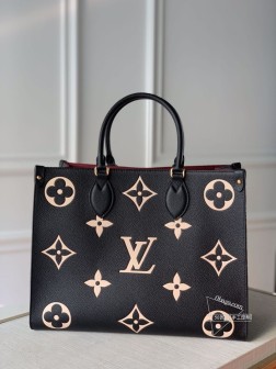 LV ONTHEGO 中号手袋 M45495 粒面牛皮 Monogram 图案