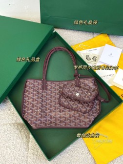 GOYARD 狗牙迷你双面 Tote 购物袋 Mini 酒红色