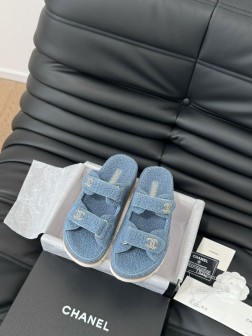 发泡大底版本 Chanel 24新款羊毛魔术贴凉鞋系列秋冬羊毛系列版本高版本 内里全羊毛 Size3 1326