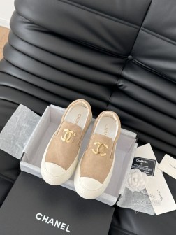 Chanel 25C新款厚底松紧一脚蹬系列经典款 好穿又百搭 鞋面牛皮麂皮 内里羊皮 原版大底Siz 604