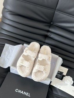 发泡大底版本 Chanel 24新款羊毛魔术贴凉鞋系列秋冬羊毛系列版本高版本 内里全羊毛 Size3 1330