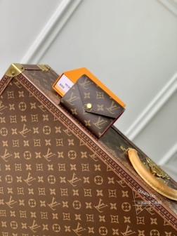 LV M41938 金扣大红 钱夹 Monogram帆布 硬件:金扣