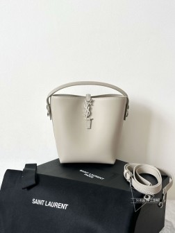 YSL LE37 小号水桶包 奶茶色 光面小牛皮 顶级A货