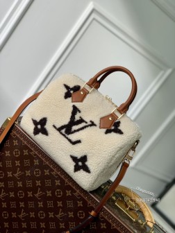 LV M23468 Speedy Bandoulière 25 手袋 羊毛皮革 粒面皮革饰边