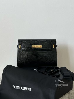 YSL Manhattan 鳄鱼纹黑金中号包 - 都市通勤必备