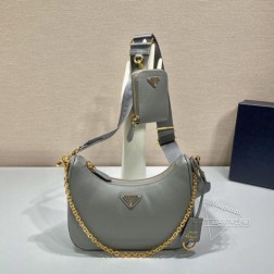 Prada 1BH204全皮金色五金 三合一Nylon Hobo包 尺寸