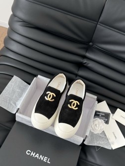 Chanel 25C新款厚底松紧一脚蹬系列经典款 好穿又百搭 鞋面牛皮麂皮 内里羊皮 原版大底Siz 601