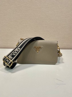 Prada 1BH194 三层包 单肩带 进口鹿皮纹牛皮 一比一