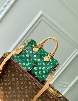 LV M24423 Speedy P9 Bandoulière 25 深绿 Monogram Leather 牛皮手袋