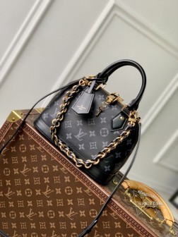 LV M12561 Alma BB 手袋 黑色Monogram 牛皮革 193 高仿