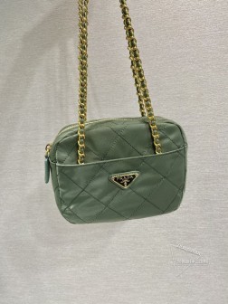 Prada 1BD632 Vintage 中古链条菱格斜跨包 纯手工尼龙 价格