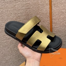 款式Style :225 CHYPRE SANDAL 老舅鞋颜色Colour:烫金色Dore鞋面材料 296