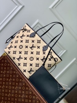 LV M22838 Neverfull中号手袋 黑色 By the Pool系列 柔韧材质