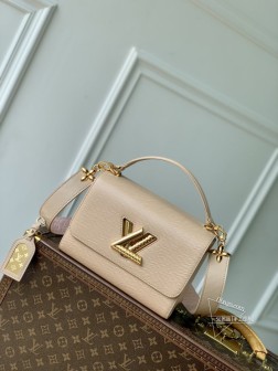 LV M25361 Twist中号手袋 Epi皮革 裸粉色 Monog肩带