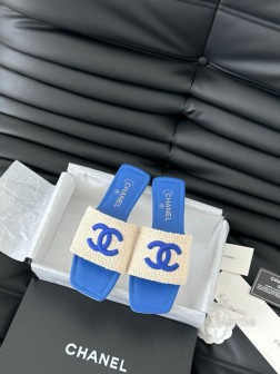 Chanel 25C春夏新款拖鞋全系列首发 专柜有的我都有!高版本高品质鞋面编织布 内里羊皮 真皮大 411