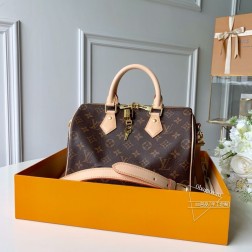 LV M41113 Damier Ebène 帆布 Speedy 25 手袋 顶级复刻