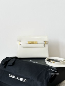 YSL 曼哈顿平纹小号白金包 - 真皮通勤包
