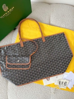 GOYARD 黑棕大号双面牛皮托特购物袋 质感升级