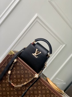 LV M23950 Capucines 迷你手袋 Lovelock 链条 手绘珐琅 Monogram