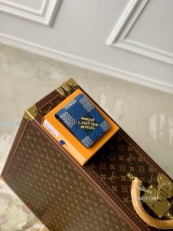 LV N40676蓝多重钱包 Damier Heritage帆布 Pharrell签名