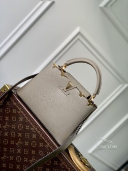 LV M24567 Capucines小号手袋 黑色Taurillon皮革 金扣
