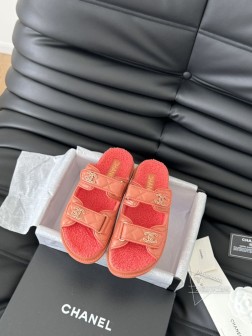 发泡大底版本 Chanel 24新款羊毛魔术贴凉鞋系列秋冬羊毛系列版本高版本 内里全羊毛 Size3 1274