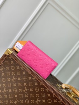 LV M69038 玫红色 Brazza 钱夹 Taurillon 皮革 Monogram 图案