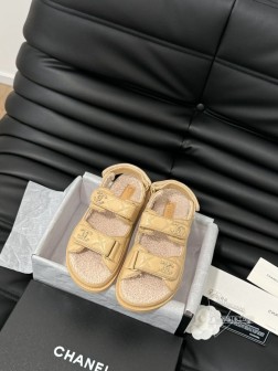 发泡大底版本 Chanel 24新款羊毛魔术贴凉鞋系列秋冬羊毛系列版本高版本 内里全羊毛 Size3 1163