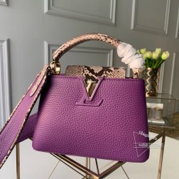 LV CAP MiNi N95509 紫色蟒蛇皮黑色Taurillon手袋