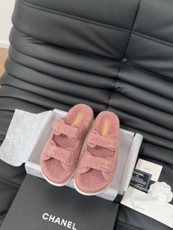 发泡大底版本 Chanel 24新款羊毛魔术贴凉鞋系列秋冬羊毛系列版本高版本 内里全羊毛 Size3 1323