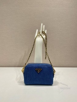 Prada普拉达 1NS695 中古牛仔包 洗水牛仔布 五金顶级 一比一