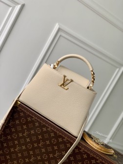 LV M23943 Capucines中号手袋 米色 Monogram花卉 顶级复刻