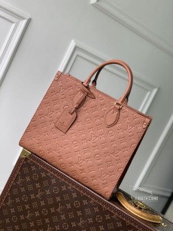 LV M12775 OnTheGo 中号手袋 Monogram Empreinte 皮革棕色