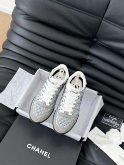 Chanel 24A小香最新菱格棒球鞋运动鞋!鞋面原版小羊皮菱格车线工艺,贵气十足的棒球鞋,脚感非常 1381