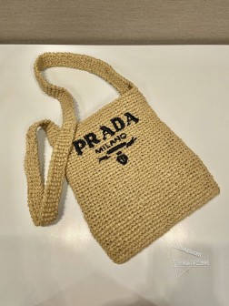 Prada普拉达 1BG184 酒椰纤维小号斜跨包 代购