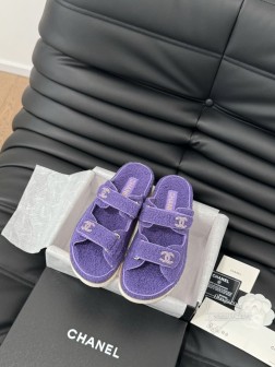 发泡大底版本 Chanel 24新款羊毛魔术贴凉鞋系列秋冬羊毛系列版本高版本 内里全羊毛 Size3 1325