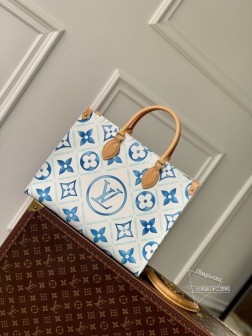 LV M11262 OnTheGo中号托特包 Monogram Tiles帆布水彩效果