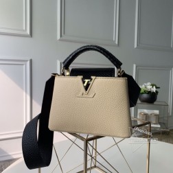 LV N95509 Capucines 手袋 蟒蛇皮/黑色Taurillon皮革顶级A货