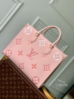 LV M46542 OnTheGo 中号手袋 粉色丝印 Monogram Empreinte 皮革