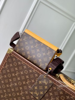 LV M81124 Alpha Wearable 钱夹,Monogram Eclipse 帆布皮革,黄色