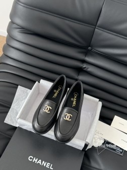 Chanel 24K秋冬新款乐福鞋新款双C经典 上脚很舒服诶美拉德棕色还是很适合秋冬的~鞋面麂皮牛皮 1195