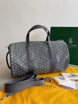 GOYARD Goyardine圆筒旅行袋 灰色 新尺寸 手提斜挎