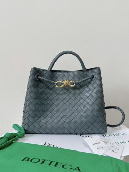 BV Andiamo 中号八字扣公文包 石板灰 旧钱风