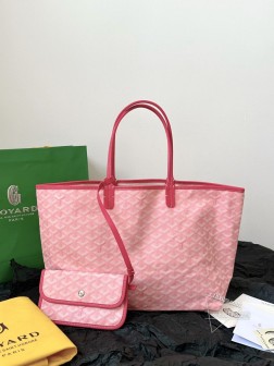 GOYARD 中古 粉拼深粉边 中号 tote - 顶级A货 草莓味