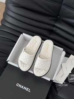 Chanel 25K高级手工坊菱格系列拖鞋一如既往的高版本 经典系列鞋面羊皮 内里羊皮 真皮大底Si 123