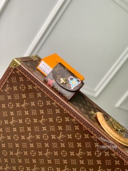 LV M12220 Rosalie 零钱包 老花红色 丝印 Monogram 帆布 顶级复刻